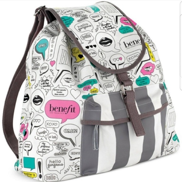 Benefit Handbags - NWOT WBenefit Cosmetics Canvas Backpack